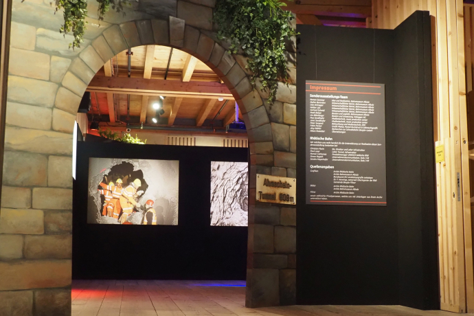 Tunnelbau der Rhätischen Bahn